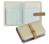 FORYEE Credit Card Holder with 40 Suitable Slot, ID Card Case PU Leather Wallet for Women Men Business Organiser Pocket, Beige White