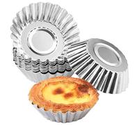 FORYNXHWIN 30 Pcs Egg Tart Molds, Aluminum Cake Muffin Moulds 7cm, Non-Stick Cup Cake Moulds, Heat-Resistant Pudding Moulds, Resuable Baking Cookie Moulds, Kitchen Baking Tools