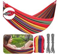 FORYNXHWIN Cotton Hammock - 190x100cm Outdoor Single Camping Portable Hammock with Travel Bag, Thickened Durable Canvas Fabric, Supports 150kg, Perfect for Garden, Camping, Patio, Balcony, and Indoor