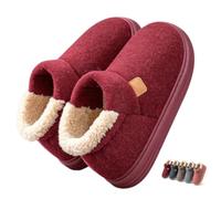 FORYOUTUNE Mens Fuzzy Slippers Winter Thick Sole High-Top House Shoes | Indoor Outdoor Slippers Cozy Slipper Boots for Women Men Wool Felt Upper Closed Back Slip-On Non-Slip Comfortable Gifts