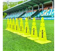 FORZA 20in Training Cones | Set of 4 or 8 High-Visibility Sports Cones for Agility Drills, Speed Training, and Hurdle Setup - 4 Colour Options (Without Agility Poles, Yellow, Pack of 8)
