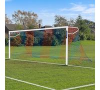 FORZA 24ft x 8ft Full Size Striped Football Goal Net | Striped Replacement Football Nets [SINGLE] (Blue/Red)