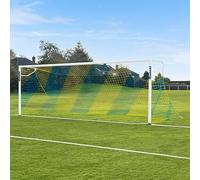 FORZA 24ft x 8ft Full Size Striped Football Goal Net | Striped Replacement Football Nets [SINGLE] (Blue/Yellow)