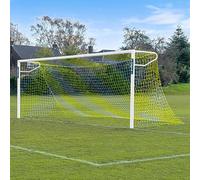 FORZA 24ft x 8ft Full Size Striped Football Goal Net | Striped Replacement Football Nets [SINGLE] (Yellow/White)