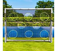 FORZA 8ft x 6ft Football Goal | All Weather uPVC Frame and Durable Net - Optional Target Sheet, Football & Carry Bag - Ideal for Home Gardens & Clubs (Goal, Ball, Target Sheet and Carry Bag)