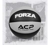 FORZA All Court Pro Basketballs | Premium Microfibre Leather with HEX Texture for Enhanced Grip - Size 5, 6 & 7 Indoor Outdoor Basketball Options (Pack of 1, Black/Grey, 7)