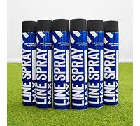 FORZA Black Line Marking Spray Paint 750ml (Pack of 1, 6 or 12) | Quick Dry Acrylic Based Aerosol for Sports Pitches Car Parks & Roads - Fits 66mm Line Marker Machines (6)
