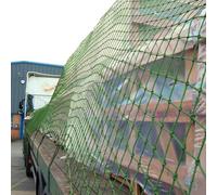 FORZA Brick Netting | Heavy Duty Skip & Trailer Cover Net - Weatherproof 3mm Twine with 48mm Mesh & Corner Tie Cords - Green 8ft x 5ft to 24ft x 12ft (15ft x 9ft)