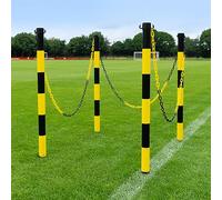 FORZA Crowd Barrier Post & Chain Set - Ground Spike| 5 Colors Available | 6mm or 8 mm (8mm, Black/Yellow Chains & Posts)