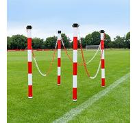FORZA Crowd Barrier Post & Chain Set - Ground Spike| 5 Colors Available | 6mm or 8 mm (8mm, Red/White Chains & Posts)