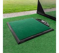 FORZA Driving Range Golf Practice Mat - 5ft x 5ft All-Weather Fairway Turf with Optional Rubber Base & Ball Tray for Home or Indoor Training (Mat + Pro Base, With Ball Tray)