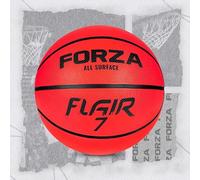 FORZA Flair Rubber Basketball | Durable Basketballs in Sizes 3, 5, 6 & 7 | Dimpled Grip Design for Indoor & Outdoor Use (Size 7 | Red, Pack of 1)