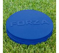 FORZA Flat Disc Markers [10 Pack] - 7” Non Slip Sports Discs - Carry Bag Included (Blue)