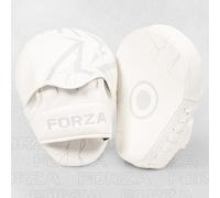 FORZA Focus Pads | Durable PU Leather Boxing Mitts with Supreme Shock Foam Padding - Ideal for Boxing, Kickboxing & MMA Training [Sold as a Pair] (White)