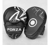 FORZA Focus Pads | Durable PU Leather Boxing Mitts with Supreme Shock Foam Padding - Ideal for Boxing, Kickboxing & MMA Training [Sold as a Pair] (Black)