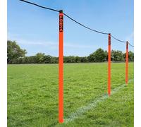 FORZA Football Crowd Barrier | 60m & 120m PVC Pole & Rope Spectator Barrier with Ground Anchors & Carry Bag | Pitch Crowd Control Barrier for Clubs & Schools (Fluro Orange (Black Rope), 60M Barrier)