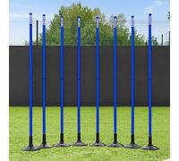 FORZA Football Slalom Training Poles - 34mm Thick | 2x Size Options: 3ft/6ft | Pro Multi-Sports & Football Training Equipment | Optional Rubber Bases (5.5ft (170cm) | Electric Blue, With Bases)