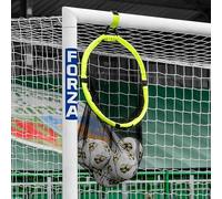 FORZA Football Target Net & Bag | 2-in-1 Storage & Goal Target for Training - 10 Ball Capacity - Durable & Easy to Attach (Target Net & Ball Bag + FORZA Training Football - Size 4 (Orange))