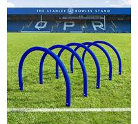 FORZA Football Training Passing Arcs | Set of 5 or 10 High-Tensile Plastic Arcs with Ground Spikes Passing, Dribbling & Agility Training Equipment (5, Electric Blue)