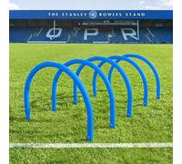 FORZA Football Training Passing Arcs | Set of 5 or 10 High-Tensile Plastic Arcs with Ground Spikes Passing, Dribbling & Agility Training Equipment (5, Sky Blue)