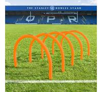 FORZA Football Training Passing Arcs | Set of 5 or 10 High-Tensile Plastic Arcs with Ground Spikes Passing, Dribbling & Agility Training Equipment (5, Orange)