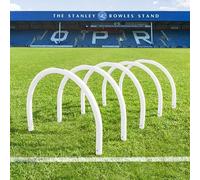 FORZA Football Training Passing Arcs | Set of 5 or 10 High-Tensile Plastic Arcs with Ground Spikes Passing, Dribbling & Agility Training Equipment (10, White)