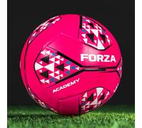 FORZA Footballs with Mesh Storage Carry Bag & Multiple Pack Sizes - Variety of Ball Types for Football Matches, Competitions & Training (Academy (Pink/White), Size 3 (Pack of 12))