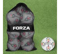 FORZA Footballs with Mesh Storage Carry Bag & Multiple Pack Sizes - Variety of Ball Types for Football Matches, Competitions & Training (Academy (Multi-Colour), Size 3 (Pack of 12))
