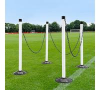 FORZA Freestanding Plastic Post & Chain Barrier Set - 5x Colours | 6mm or 8mm Thickness (6mm, White Post & Black Chain)
