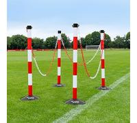 FORZA Freestanding Plastic Post & Chain Barrier Set - 5x Colours | 6mm or 8mm Thickness (8mm, Red/White Posts & Chains)