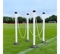 FORZA Freestanding Plastic Post & Chain Barrier Set - 5x Colours | 6mm or 8mm Thickness (8mm, White Posts & Chains)