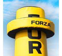 FORZA Full-Height Rugby Tackle Bag - Weatherproof Rugby Training Bag with Shock Absorbing Foam Core - Contact Tackle Pad for Mini, Junior, Youth, Senior & Jumbo Players (Yellow, Senior, with Ring)