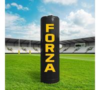 FORZA Full-Height Rugby Tackle Bag - Weatherproof Rugby Training Bag with Shock Absorbing Foam Core - Contact Tackle Pad for Mini, Junior, Youth, Senior & Jumbo Players (Black, Junior, No Tackle Ring)