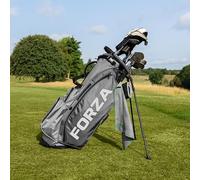 FORZA Golf Stand Bag | Lightweight 5-Way Divider Golf Club Bag with Double Padded Strap & 6 Zipped Pockets - Organised Storage & Comfortable Carry for All Golfers (Dark Grey)
