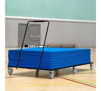 FORZA Horizontal Gym Mat Trolley | Heavy-Duty Steel Cart for Gym Mats, Adjustable Handle with 360° Non-Marking Wheels - Junior & Senior Options for Schools, Gyms & Leisure Centres (Senior)
