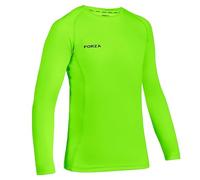 FORZA Junior Boys’ Base Layer Long Sleeve Top | Moisture Wicking, 4-Way Stretch Compression Undershirt for for All Sports | Multiple Sizes and Colours Available (Fluro Green, Age 11-12 (Junior))
