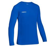 FORZA Junior Boys’ Base Layer Long Sleeve Top | Moisture Wicking, 4-Way Stretch Compression Undershirt for for All Sports | Multiple Sizes and Colours Available (Royal Blue, Age 9-10 (Junior))