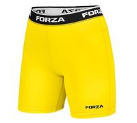FORZA Junior Boys Base Layer Shorts - Compression Undershorts, Moisture-Wicking, 4-Way Stretch - Ages 9-14, Extra Small & Small, Multiple Colours (Yellow, Extra Small)