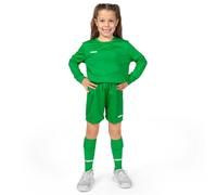 FORZA Kids' Classic Long Sleeve Football Kit - Comfortable Durable Football Uniform for Young Players (Green, Age 7-8)