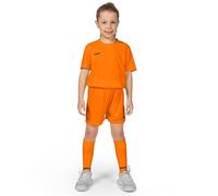 FORZA Kids' Geo Short Sleeve Football Kit - Stylish Comfortable Football Uniform for Young Players (Fluro Orange, Age 11-12)