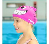 FORZA Kids' Swimming Cap with Fun Fish Design | Premium Silicone Swim Hat for Children Aged 3-7 - Comfortable, Durable, and Splash-Proof (Pink, Pack of 5)