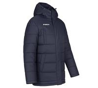 FORZA Longline Padded Coat - Water-Repellent 200GSM Insulated Jacket with Adjustable Hood, Ribbed Cuffs & Multiple Pockets (UK, Alpha, XXL, Regular, Regular, Navy Blue)