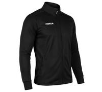 FORZA Men’s Full Zip Tracksuit Jacket - Slim Fit Training Top with Zipped Pockets - Quick Dry Sports Jacket for Gym, Running & Casual Wear (UK, Alpha, L, Regular, Regular, Black)