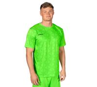 FORZA Men’s Short Sleeve Geo Football Shirt | Lightweight Quick-Dry Polyester Top - Breathable Training Jersey for All Athletes and Players (UK, Alpha, XL, Regular, Regular, Fluro Green)