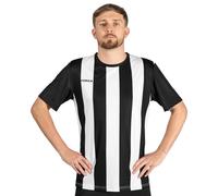 FORZA Men’s Striped Jersey Shirt [XS-XXL] - Premium Short Sleeve Football T-Shirts | 5 Stripe Colour Options (Black and White, XL)