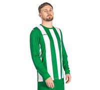 FORZA Men’s Striped Long Sleeve Jersey Shirt [XS-XXL] - Premium Long Sleeve Football T-Shirts Jersey | 5 Stripe Colour Options (UK, Alpha, XL, Regular, Regular, Green and White)
