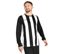 FORZA Men’s Striped Long Sleeve Jersey Shirt [XS-XXL] - Premium Long Sleeve Football T-Shirts Jersey | 5 Stripe Colour Options (UK, Alpha, XL, Regular, Regular, Black and White)
