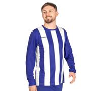 FORZA Men’s Striped Long Sleeve Jersey Shirt [XS-XXL] - Premium Long Sleeve Football T-Shirts Jersey | 5 Stripe Colour Options (UK, Alpha, XXL, Regular, Regular, Blue and White)