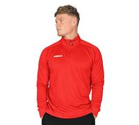 FORZA Men’s Tracksuit Jacket | Quarter Zip Training Track Top - Mid Layer for Footballers, Runners & All Athletes [6 Colour Options] (UK, Alpha, XL, Regular, Regular, Red)