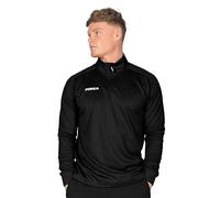FORZA Men’s Tracksuit Jacket | Quarter Zip Training Track Top - Mid Layer for Footballers, Runners & All Athletes [6 Colour Options] (UK, Alpha, M, Regular, Regular, Black)